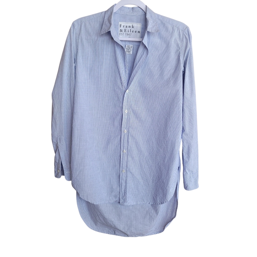 Frank & Eileen Blue Striped Blouse